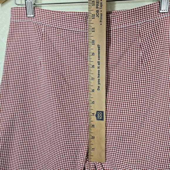 VTG Bill Blass Jeans Cropped Ankle Pants Red White Gingham Retro Cottagecore - Picture 13 of 16